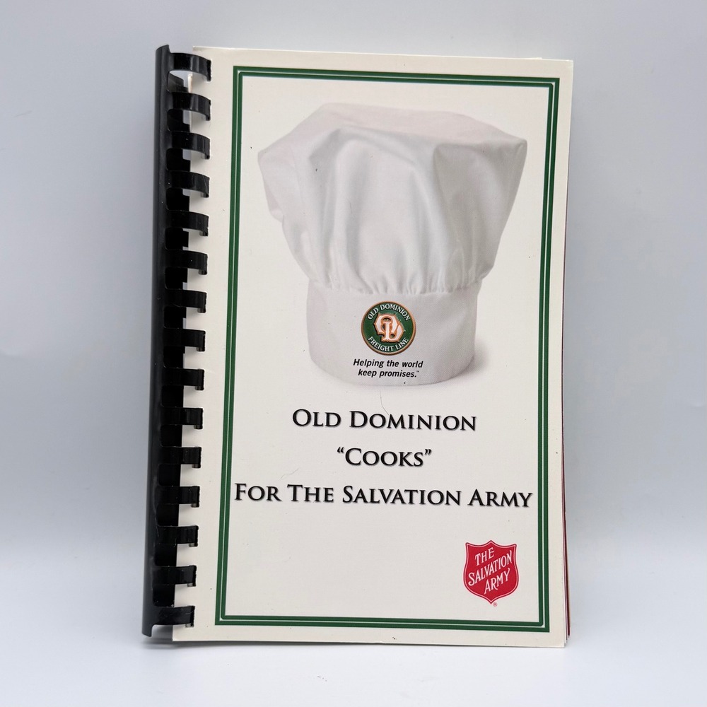 Old Dominion Cooks For The Salvation Army Cookbook Spiral Bound Vintage Recipes